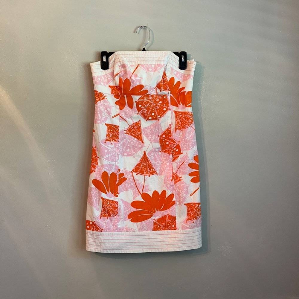 Lilly Pulitzer Strapless Umbrella Print Dress - Size 2